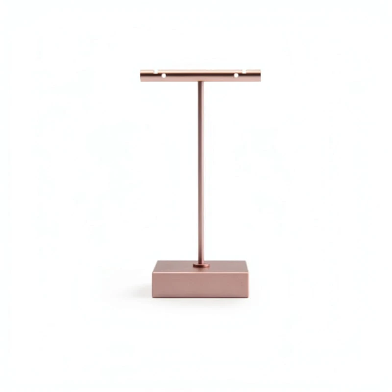 Rose Gold T Bar Earring Display Stand with Square Base