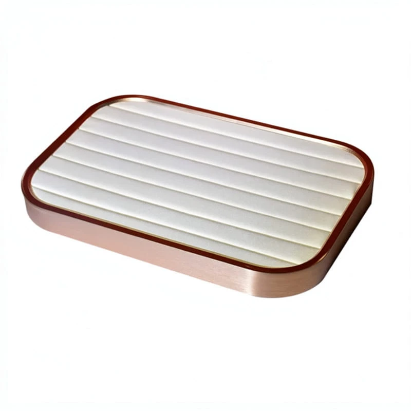 Beige Velvet Jewelry Suite Display Tray with Gold Frame