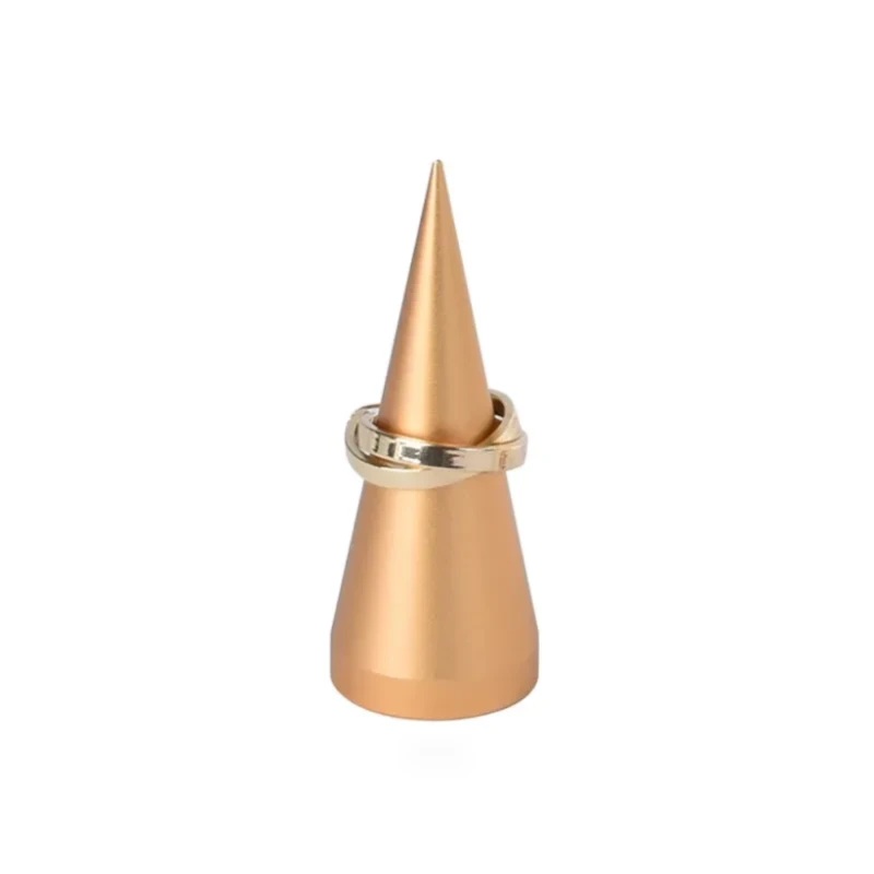 Solid Metal Tapered Ring Display Stand with Matte Finish