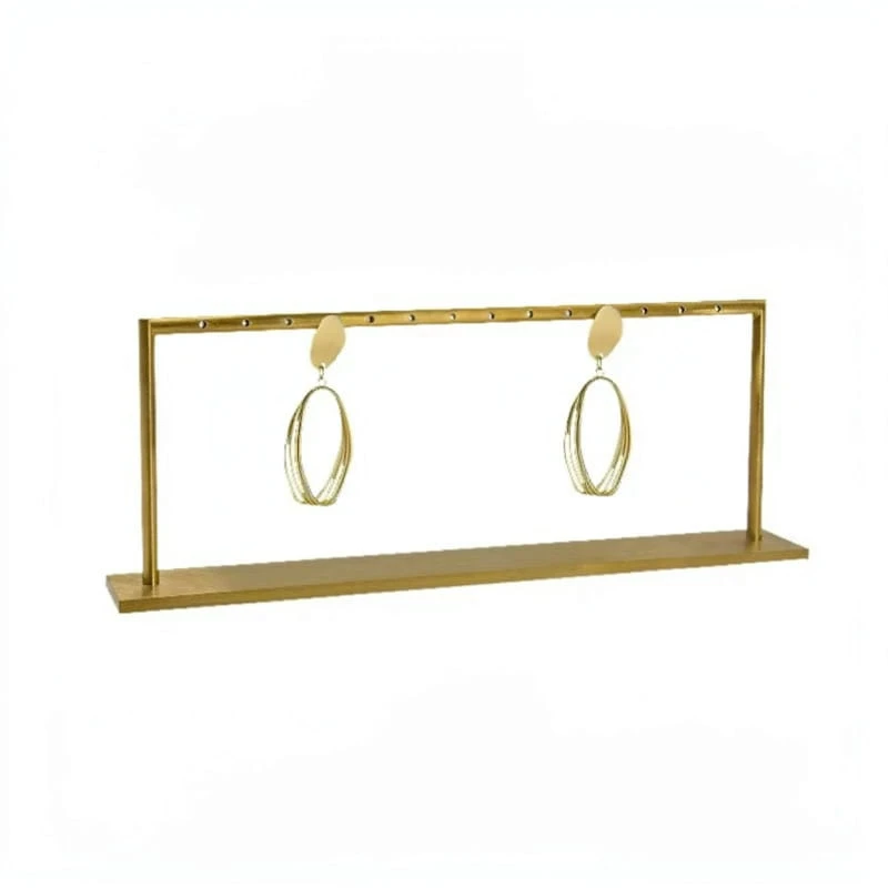 Gold Bridge Style Earring Display Rack for Multiple Pairs